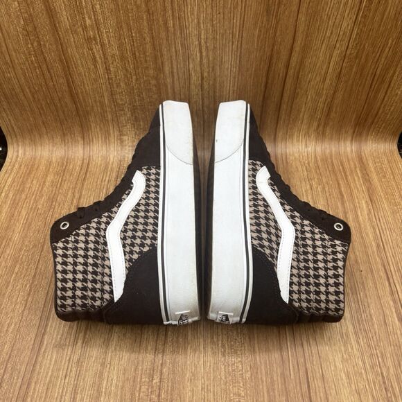 VANS WOMENS FILMORE HI PLAID SHOES SIZE 9.5 Brown Beige Suede Sneakers - Picture 5 of 8